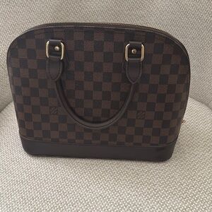 Checkered Brown Handbag